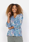 Soyaconcept Donia Split Neck Paisley Print Top, Blue