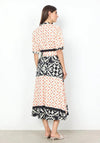 Soyaconcept Dinna Tie Waist Print Midi Dress, Coral