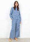 Soyaconcept Dily Pinstripe Cargo Style Trouser, Blue