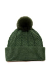 Peace Of Mind Charlotte Herringbone Bobble Beanie, Green