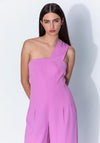 Kameya One Shoulder Wide Leg Jumpsuit, Pink