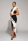 Moskada Agata Ruffled Detail Knee Length Dress, Black