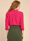 White Stuff Sophie Organic Cotton Shirt, Dark Pink