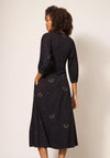White Stuff Megan Embroidered Jersey Midi Dress, Black