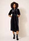White Stuff Willow Velvet Shirt Dress, Black