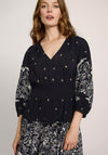 White Stuff Maude Printed Embroidered Maxi Dress, Black