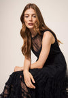 White Stuff Hiral Flock Spot Tulle Maxi Dress, Black