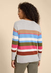 White Stuff Olive Stripe Knitted Jumper, Grey Multi