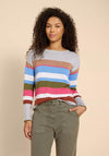 White Stuff Olive Stripe Knitted Jumper, Grey Multi