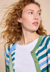 White Stuff Lulu Striped Knit Cardigan, Green Multi