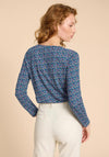 White Stuff Nelly Mini Heart Print T-Shirt, Blue