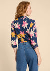 White stuff Annie Jersey Flower Print Shirt, Navy Print