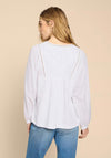 White Stuff Esme Embroidered Flowy Top, Brilliant White