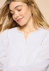 White Stuff Esme Embroidered Flowy Top, Brilliant White