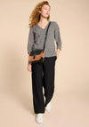 White Stuff Rae Organic Print Top, Black Print
