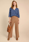 White Stuff Rae Organic Print Top, Blue