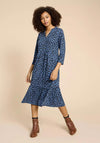 White Stuff Naya Print Jersey Midi Dress, Blue
