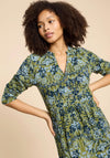 White Stuff Naya Print Jersey Midi Dress, Green