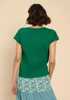 White Stuff Nelly Notch Neck Cotton Top, Mid Green