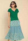 White Stuff Nelly Notch Neck Cotton Top, Mid Green