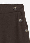 YERSE Wide Leg With Button Detail Trousers, Brown