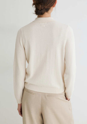 YERSE Fine Knit Button Up Cardigan, Cream