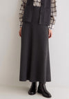 Yerse Rosi Wool Blend Aline Maxi Skirt, Grey