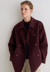 Yerse Mapi Wool Blend Short Coat, Brown