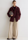 Yerse Mapi Wool Blend Short Coat, Brown