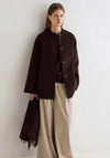 YERSE Wool Blend Scarf Detail Short Trench Coat, Brown