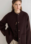 YERSE Wool Blend Scarf Detail Short Trench Coat, Brown