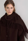 YERSE Wool Blend Scarf Detail Short Trench Coat, Brown