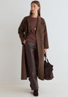 Yerse Ryno Classic Check Long Coat, Brown