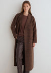 Yerse Ryno Classic Check Long Coat, Brown