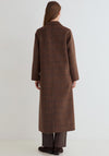 Yerse Ryno Classic Check Long Coat, Brown