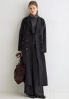 Yerse Ryno Classic Check Long Coat, Black