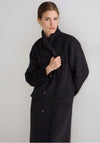 Yerse Ryno Classic Check Long Coat, Black