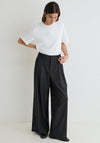 Yerse Barry Wide Leg Pencil Pleat Trousers, Grey