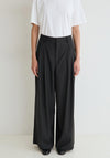 Yerse Barry Wide Leg Pencil Pleat Trousers, Grey