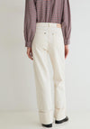 Yerse Turn Hem Wide Leg Jeans, Cream