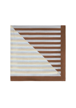Yerse Richard Silk Striped Neck Scarf, Brown