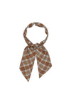 Yerse Masson Silk Check Neck Scarf, Brown