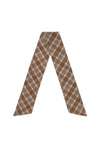 Yerse Masson Silk Check Neck Scarf, Brown