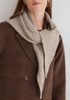 Yerse Triangular Knit Scarf, Beige
