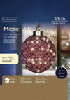 Kaemingk Micro LED Small Ball Decoration, Burgundy