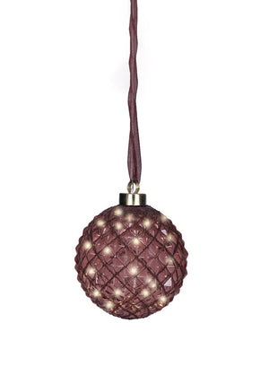 Kaemingk Micro LED Large Ball Decoration, Burgundy