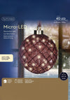 Kaemingk Micro LED Large Ball Decoration, Burgundy