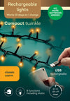 Kaemingk Rechargeable LED String Lights, Warm White
