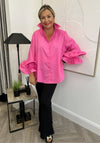 Malissa J One Size Ruffle Sleeve Shirt, Pink