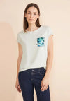 Street One Chest Print T-Shirt, Off- White